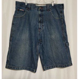 PACO Jeans Internationale Co Blue Denim Cargo Shorts Mens Size 38 x 13